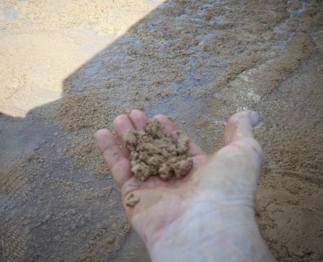 Close up view of the mud formed by the revolutionary SPC-929 DS